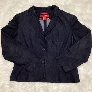 ALine Women’s Dark Blue Denim Jacket Blazer Long Sleeves